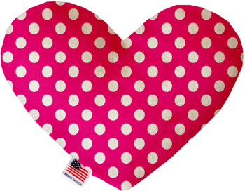 Hot Pink Swiss Dots Heart Dog Toy, 2 Sizes