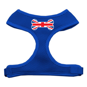 Bone Flag Uk Screen Print Soft Mesh Pet Harness - Blue