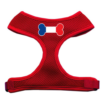 Bone Flag France Screen Print Soft Mesh Pet Harness - Red