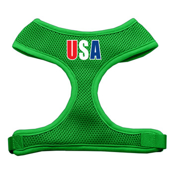 Usa Star Screen Print Soft Mesh Pet Harness - Emerald Green