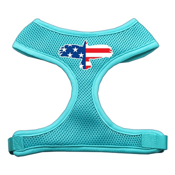 Eagle Flag  Screen Print Soft Mesh Pet Harness - Aqua