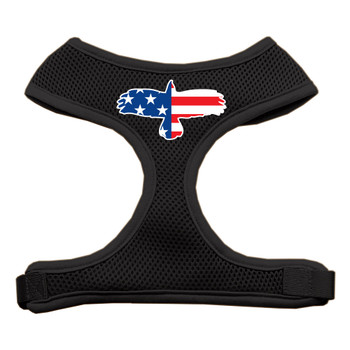 Eagle Flag  Screen Print Soft Mesh Pet Harness - Black