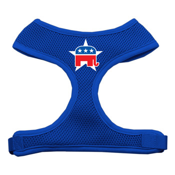 Republican Screen Print Soft Mesh Pet Harness - Blue