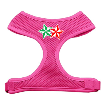 Double Holiday Star Screen Print Mesh Pet Harness - Pink