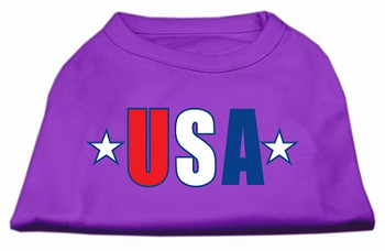 Usa Star Screen Print Dog Shirt - Purple