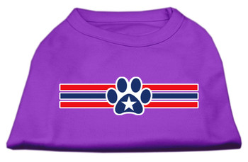 Patriotic Star Paw Screen Print Shirts - Purple