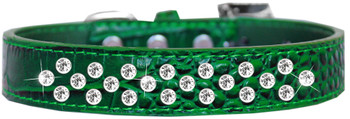 Sprinkles Clear Jewel Croc Dog Collar - Emerald Green