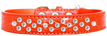 Sprinkles Clear Jewel Croc Dog Collar - Orange