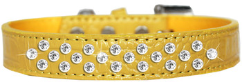 Sprinkles Clear Jewel Croc Dog Collar -Yellow