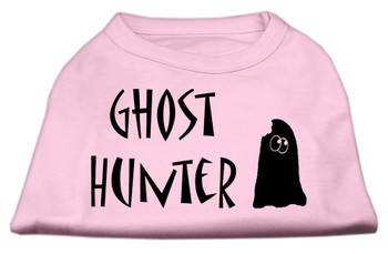 Ghost Hunter Screen Print Shirt - Light Pink With Black Lettering