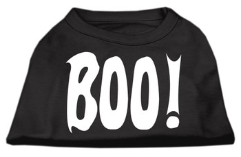 Boo! Screen Print Dog Shirts - Black