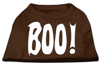 Boo! Screen Print Dog Shirts - Brown
