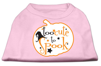 Too Cute To Spook Screen Print Dog Shirt - Light Pink