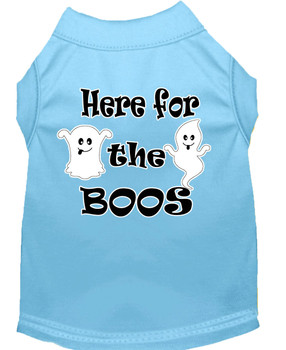 Here For The Boos Screen Print Dog Shirt - Baby Blue