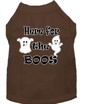 Here For The Boos Screen Print Dog Shirt - Brown