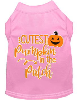 Cutest Pumpkin In The Patch Screen Print Dog Shirt - Light Pink