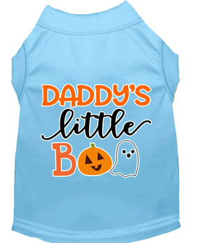 Daddy's Little Boo Screen Print Dog Shirt - Baby Blue