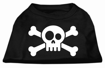 Skull Crossbone Screen Print Shirt - Black