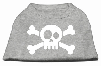 Skull Crossbone Screen Print Shirt - Grey