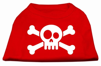Skull Crossbone Screen Print Shirt - Red