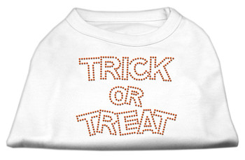 Trick Or Treat Rhinestone Shirts - White