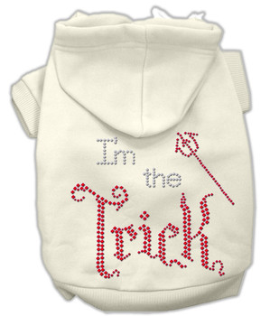 I'm The Trick Rhinestone Hoodies - Cream