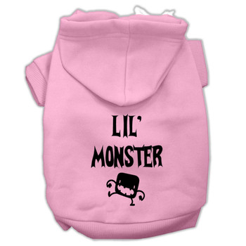 Lil Monster Screen Print Pet Hoodies - Pink