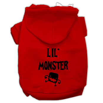 Lil Monster Screen Print Pet Hoodies - Red