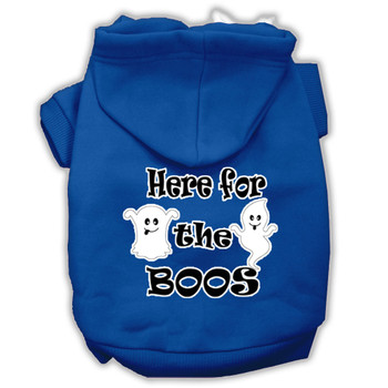 Here For The Boos Screenprint Dog Hoodie - Blue