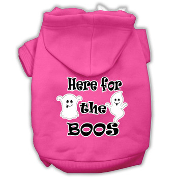 Here For The Boos Screenprint Dog Hoodie - Bright Pink