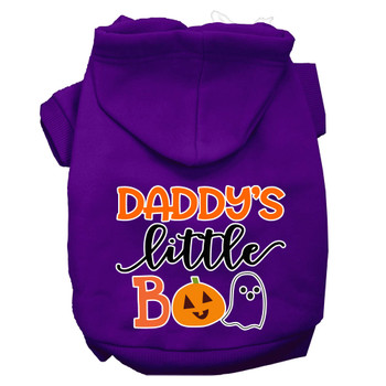 Daddy's Little Boo Screen Print Dog Hoodie - Purple