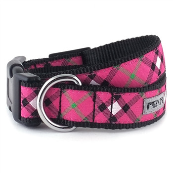 Bias Plaid Hot Pink Pet Dog & Cat Collar & Lead Collection