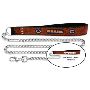 Chicago Bears Football Leather and Chain Leash