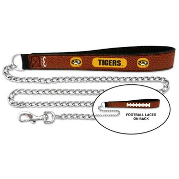 Missouri Tigers Football Leather and Chain Leash