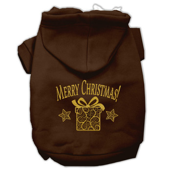 Golden Christmas Present Pet Hoodies - Brown