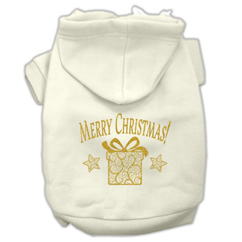 Golden Christmas Present Pet Hoodies - Cream