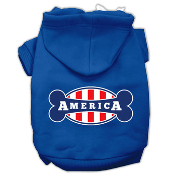 Bonely In America Screen Print Pet Hoodies - Blue