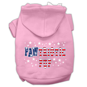 Pawtriotic Pup Screen Print Pet Hoodies - Light Pink