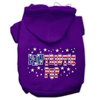 Pawtriotic Pup Screen Print Pet Hoodies - Purple