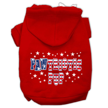 Pawtriotic Pup Screen Print Pet Hoodies - Red