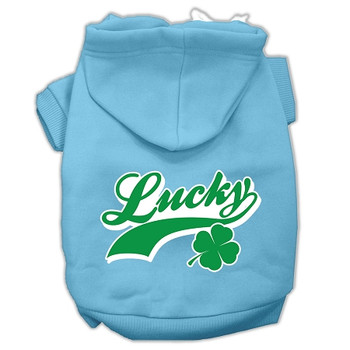 Lucky Swoosh Screen Print Pet Hoodies - Baby Blue