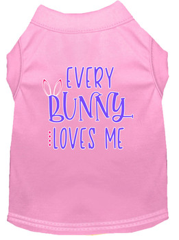 Every Bunny Loves Me Screen Print Dog Shirt - Light Pink