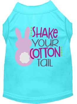 Shake Your Cotton Tail Screen Print Dog Shirt - Aqua