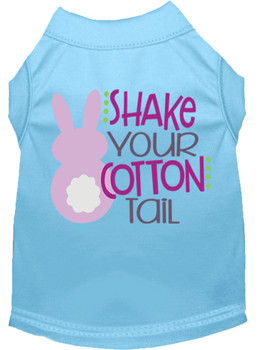 Shake Your Cotton Tail Screen Print Dog Shirt - Baby Blue