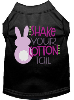 Shake Your Cotton Tail Screen Print Dog Shirt - Black