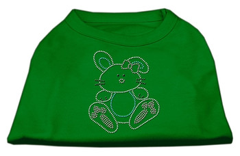Bunny Rhinestone Dog Shirt - Emerald Green