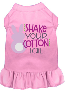 Shake Your Cotton Tail Screen Print Dog Dress - Light Pink