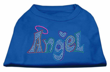 Technicolor Angel Rhinestone Pet Shirt - Blue