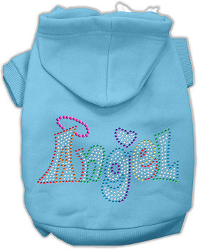 Technicolor Angel Rhinestone Pet Hoodie - Baby Blue