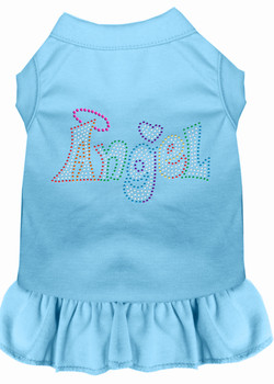 Technicolor Angel Rhinestone Pet Dress - Baby Blue